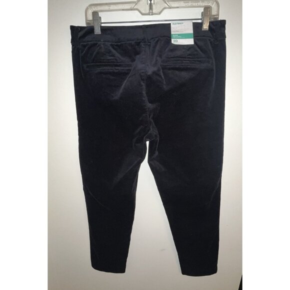Old Navy Mid Rise Pixie Ankle Length Velvet Pants Size 10 Solid Black with Tags - Picture 3 of 9